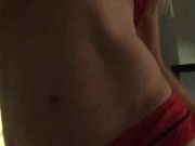 Stripping in my bedroom .. watch me in my red lingerie
