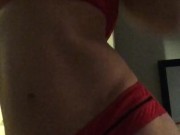 Stripping in my bedroom .. watch me in my red lingerie 6/16