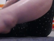 Irish BBW Cutie Putting Lotion On Legs and Feet 2/16