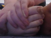 Irish BBW Cutie Putting Lotion On Legs and Feet 7/16