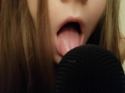 Long tongue mic licking ASMR Brain orgasm 2/16