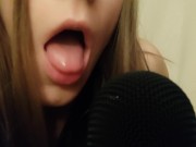 Long tongue mic licking ASMR Brain orgasm 4/16