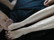 First video of my friend Harem Queen, footjob & handjob with foreskin play 16/16