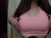 Horny in the gym ASMR boob play in sports bra 4/16