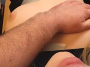 The girl was tied to a chair and brought to a squirt 3/16