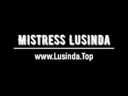 POV Mistress Lusinda femdom pee in his mouth and cleanup 1/16