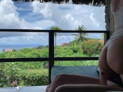 honeymoon wife is bouncing her cock at a public balcony paradise swaeting 3/16