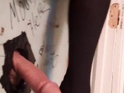 HOT CHEATING MILF SUCK OFF STRANGER THROUGH A GLORY HOLE. 10/16