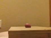 Wife crushes balls with kettle bells 1/16