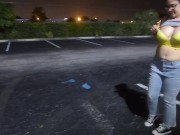 Nerdy White Slut Loves Sucking & Fucking Big Black Cock BBC Outside Hotel 1/16