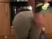 wife cleaning the oven is fucked in the kitchen 2/16