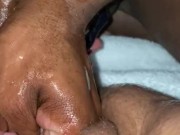 Interracial double fist and beads 9/16