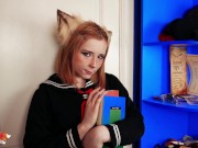 Pretty girl Fingering Narrow Vagina and Sucking Dildo - Closeup 1/16