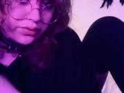 Cute Goth Girl Squirts and Fucks Inked Pussy 4/16