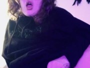 Cute Goth Girl Squirts and Fucks Inked Pussy 7/16