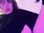 Cute Goth Girl Squirts and Fucks Inked Pussy 8/16