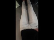 Desperate pee in white Jeans and rubbing my wet clit Full video on ModelHub 16/16