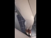 Desperate pee in white Jeans and rubbing my wet clit Full video on ModelHub 2/16