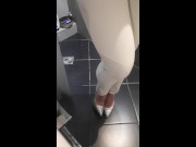 Desperate pee in white Jeans and rubbing my wet clit Full video on ModelHub 3/16