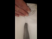 Desperate pee in white Jeans and rubbing my wet clit Full video on ModelHub 9/16