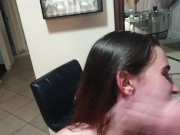 rough slapping and spitting in teen face while she is smoking a cigarette 9/16