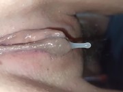 Creampie! Sperm flows out of pussy and drips on the floor 13/16
