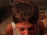 Submissive slut eats cum off of a plate 5/16