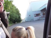 Public Double Blowjob from Two German Teen by Stranger Guy 8/16