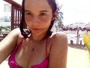 the beautiful agatha vega stick her fingers while bathing in a public beach 1/16