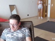 Girlfriend caught BF get Footjob Cheating by German Broker 15/16