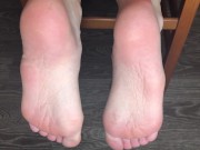 STUDENT GIRL SHOWS WHITE SOCKS AND FEET AFTER STUDYING. 14/16