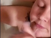 Cum in sexy red heads mouth 16/16