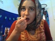 Sneaking in some fun striptease & pussy rubbing getting ready for mosque 2/16