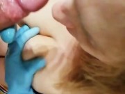 Amateur blowjob - he interrumpts dishwashing, so I MUST give him good head. 10/16