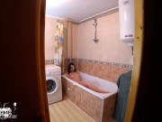 Wife Deep Sucking and Doggystyle Anal Fucking in the Bathroom 1/16