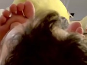 Smelling girlfriend’s feet while she studies 16/16