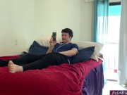 Voyeur stepmom fucks stepson after catching him masturbating 1/16