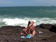 Best Holiday of their lives she said: Big Tits Lesbian Mayhem Outdoors 9/16