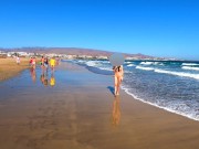 Public nudity walking naked on the beach Amateur MiaAmahl 10/16