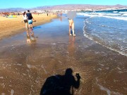 Public nudity walking naked on the beach Amateur MiaAmahl 15/16