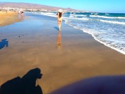 Public nudity walking naked on the beach Amateur MiaAmahl 16/16