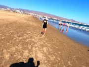 Public nudity walking naked on the beach Amateur MiaAmahl 2/16