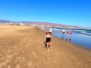 Public nudity walking naked on the beach Amateur MiaAmahl 3/16
