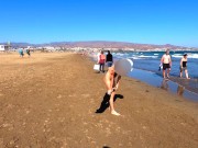 Public nudity walking naked on the beach Amateur MiaAmahl 4/16