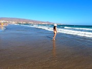 Public nudity walking naked on the beach Amateur MiaAmahl 5/16