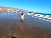 Public nudity walking naked on the beach Amateur MiaAmahl 6/16