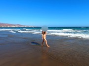 Public nudity walking naked on the beach Amateur MiaAmahl 8/16
