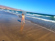 Public nudity walking naked on the beach Amateur MiaAmahl 9/16