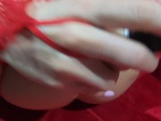 Wet milf fingering pussy and toyed with big dildo 8/16