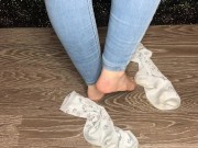 Sexy student after study snow dirty socks and stinky foot domination pov 13/16